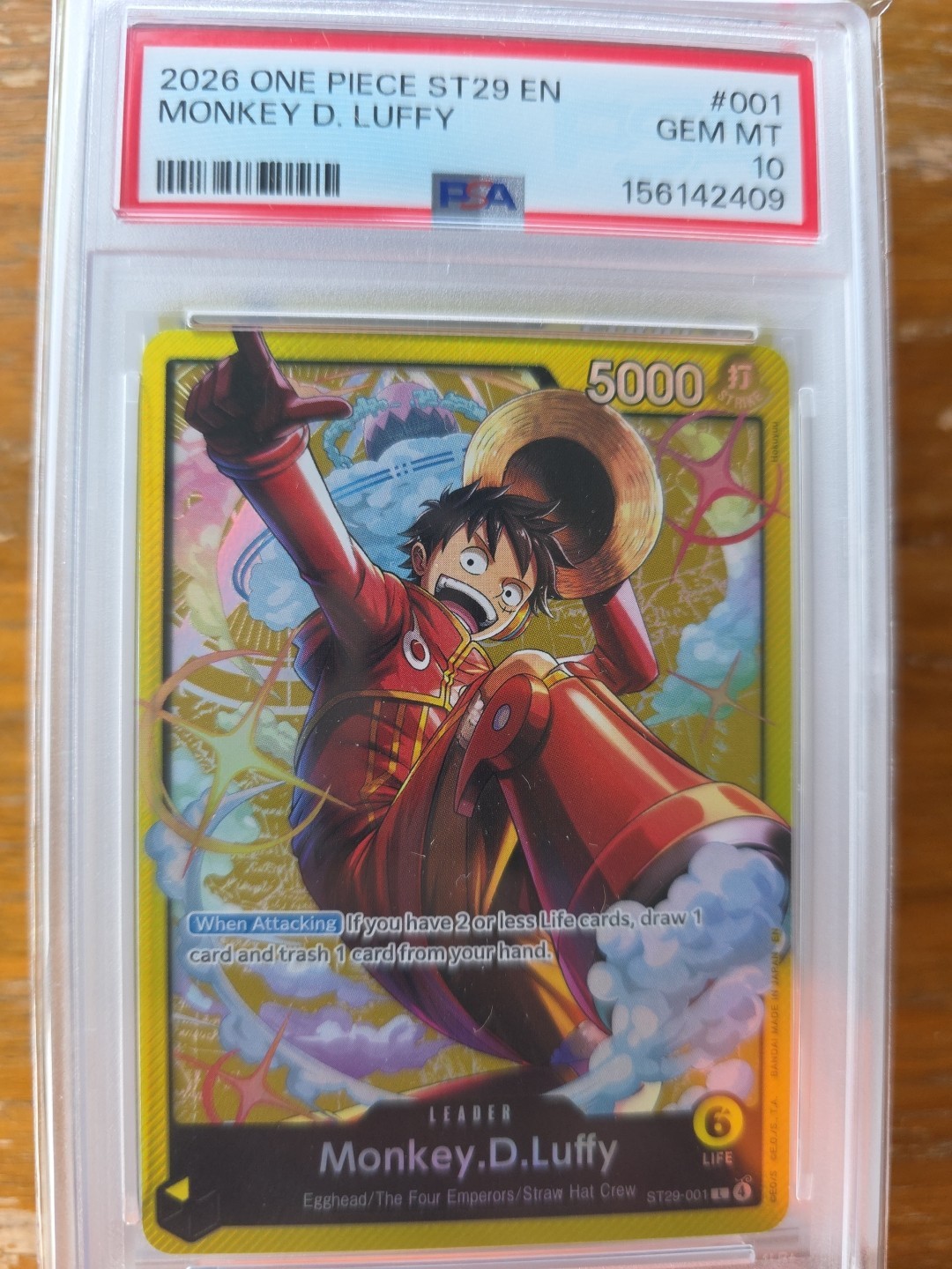 Monkey D. Luffy PSA 10 English One Piece ST29-001 Egghead Starter Deck 2026