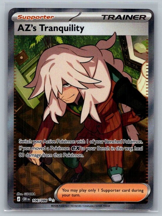 AZ’s Tranquility 106/086 Ultra Rare Chaos Rising Pokemon Holo Near Mint