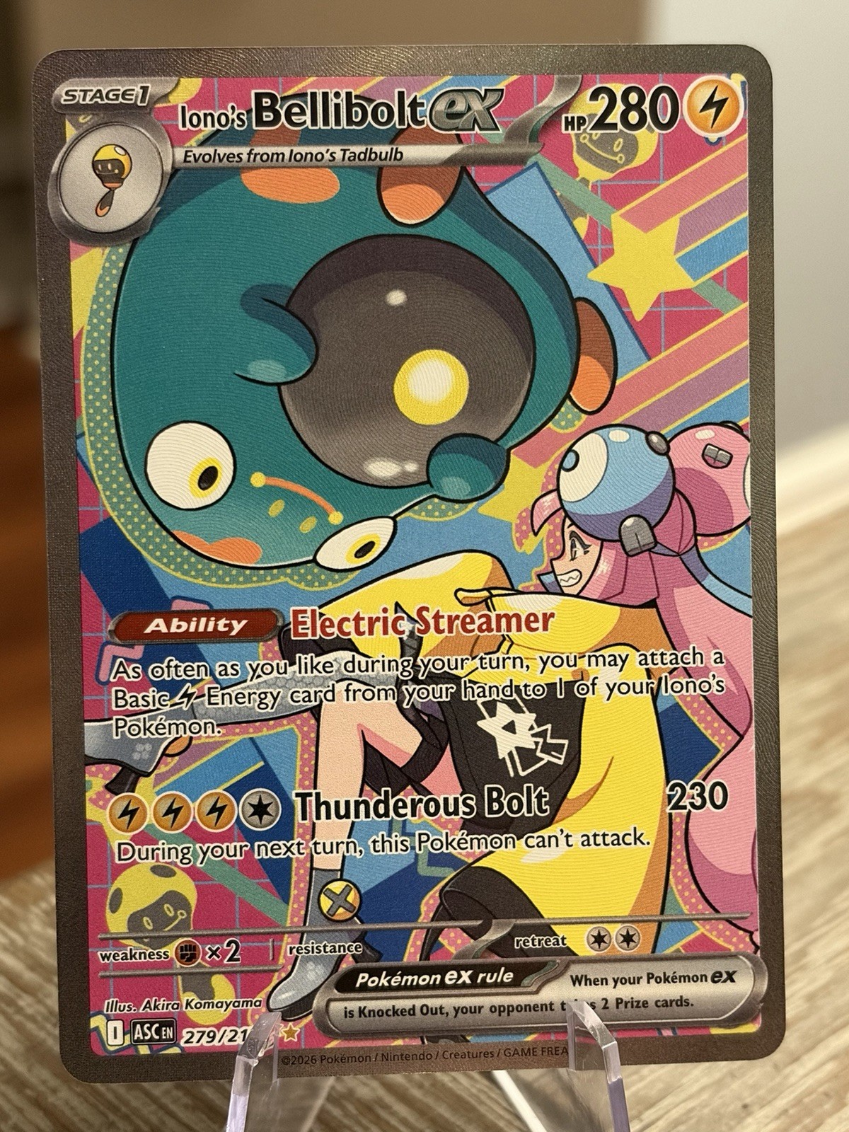 Pokémon Ascended Heroes – Iono’s Bellibolt EX 279/217 Special Illustration Rare