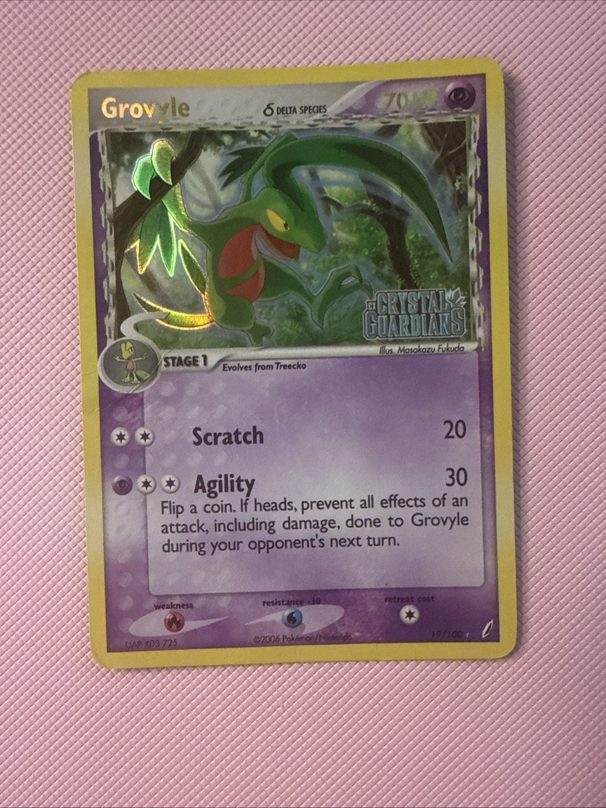 Grovyle (Delta Species) 19/100 Crystal Guardians Reverse Holo