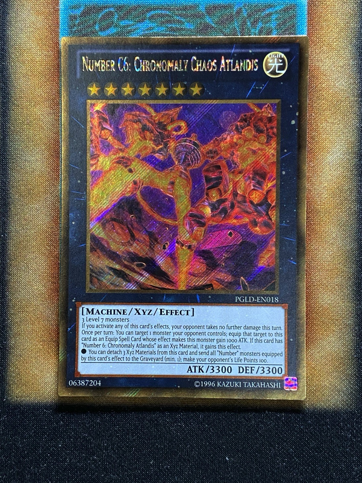 Yugioh Number C6: Chronomaly Chaos Atlandis PGLD-EN018 Gold Secret Rare NM