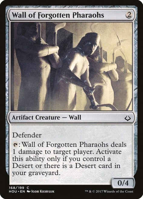 Wall of Forgotten Pharaohs 168 HOU MTG Wall Defender Common Colorless Kieryluk