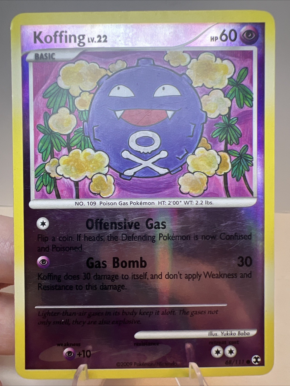 MP- Koffing 68/111 Reverse Holo Rising Rivals AUTHENTIC Pokemon Card