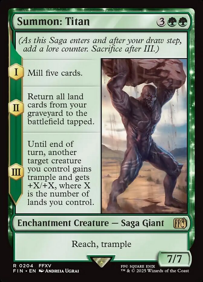 MTG Magic the Gathering Summon: Titan (204/764) Final Fantasy LP