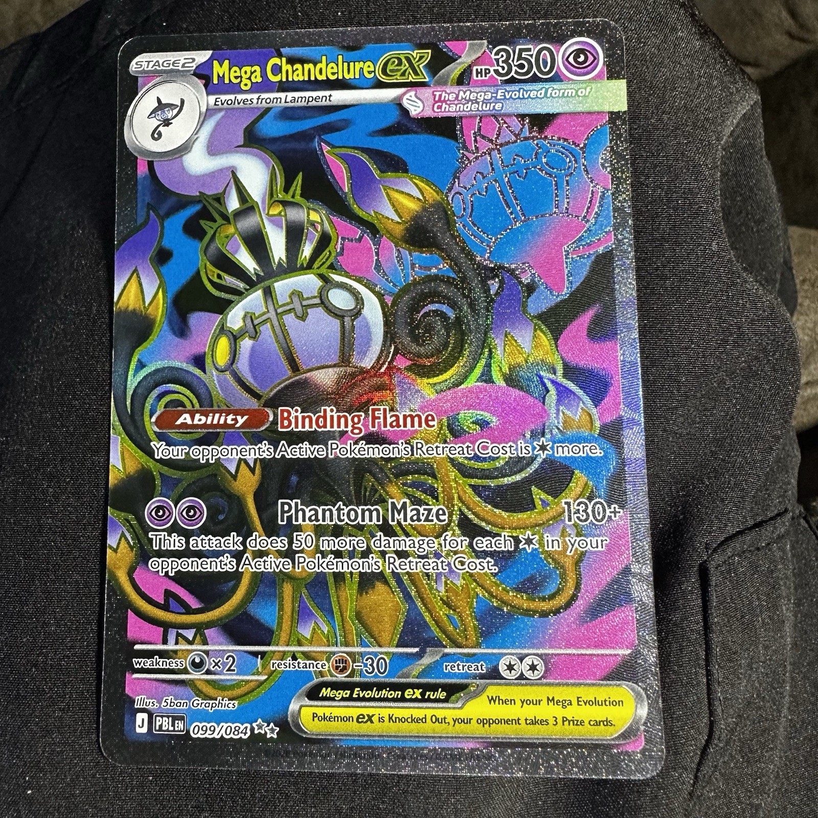 Mega Chandelure ex 099/084 Ultra Rare Full Art Holo Pokémon Pitch Black