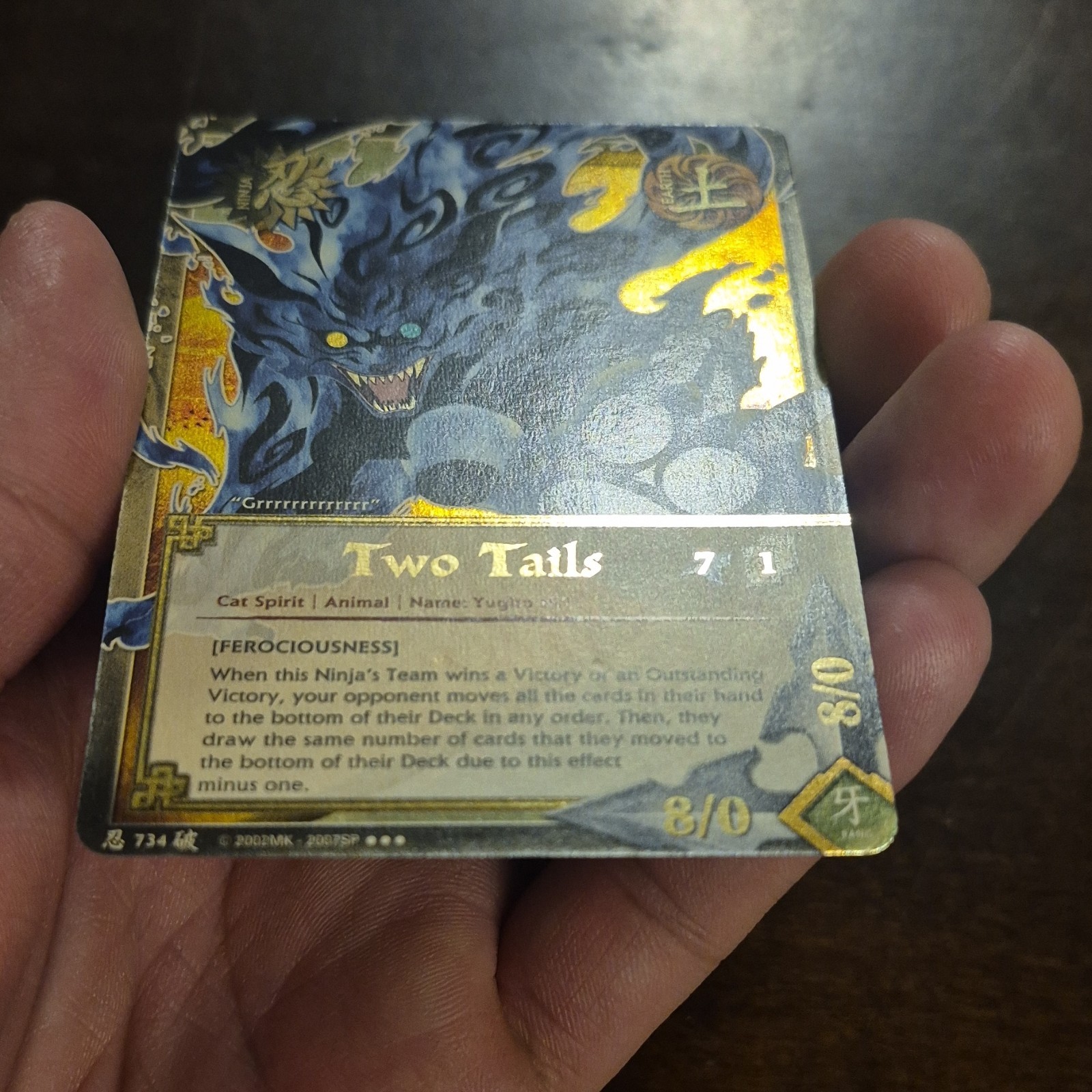 Naruto CCG “Two Tails Yugito Ni’i” SUPER Gold Foil Cat Spirit Card N-734 2007SP