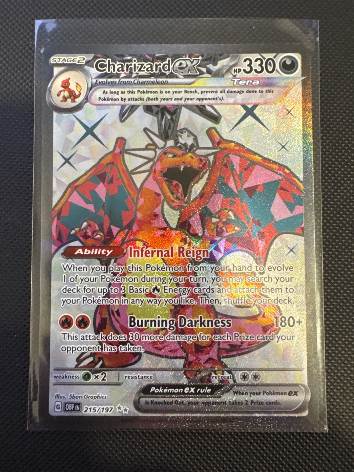 Pokémon TCG Obsidian Flames Charizard EX 215/197 Ultra Rare