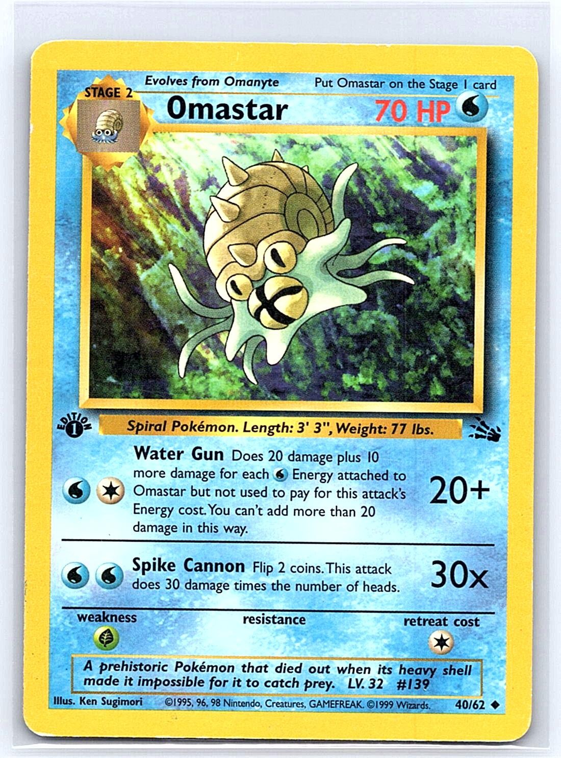 Omastar Fossil 40/62 First Edition