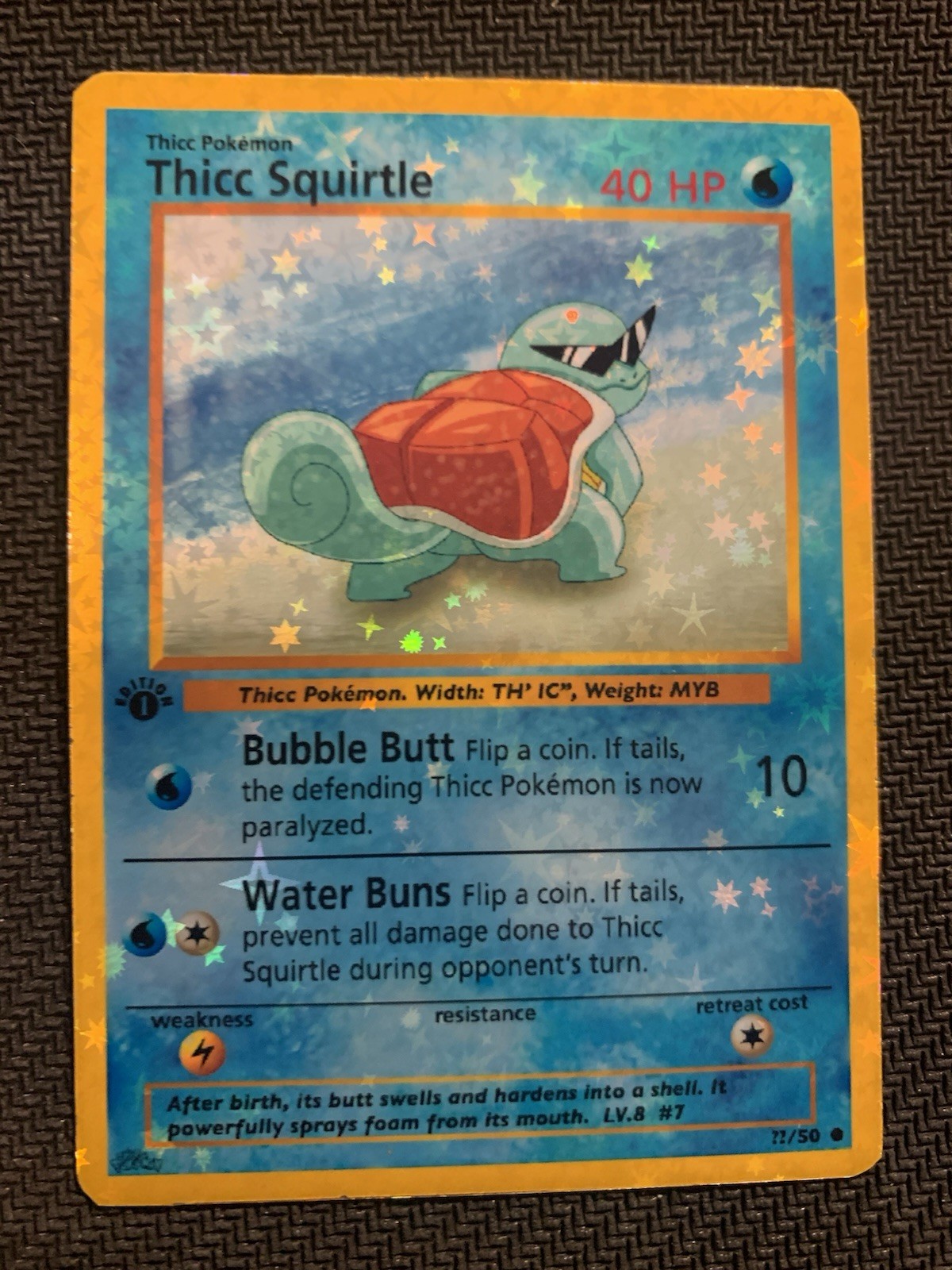 Thicc Squirtle (Alternative Custom Art ) Holografic Card