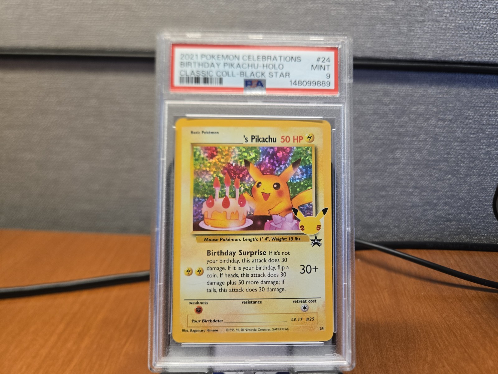Pokemon Celebrations Classic Collection Birthday Pikachu Holo 24/53 PSA 9 Promo