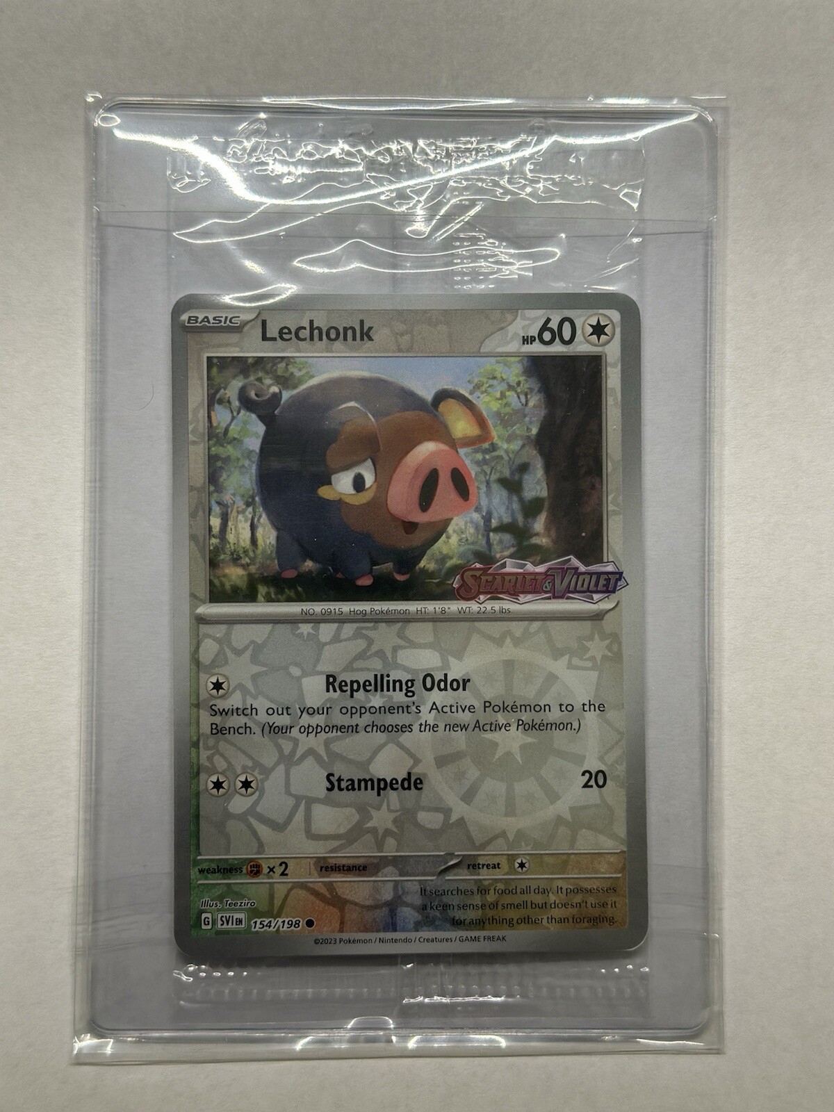 EU Exclusive Lechonk 154/198 Scarlet & Violet Stamped Promo SEALED
