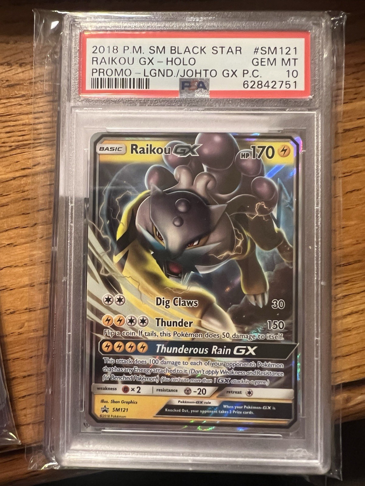 The Pokémon Company Raikou GX SM Black Star Promo Holo PSA 10 ENG 2018 SM121