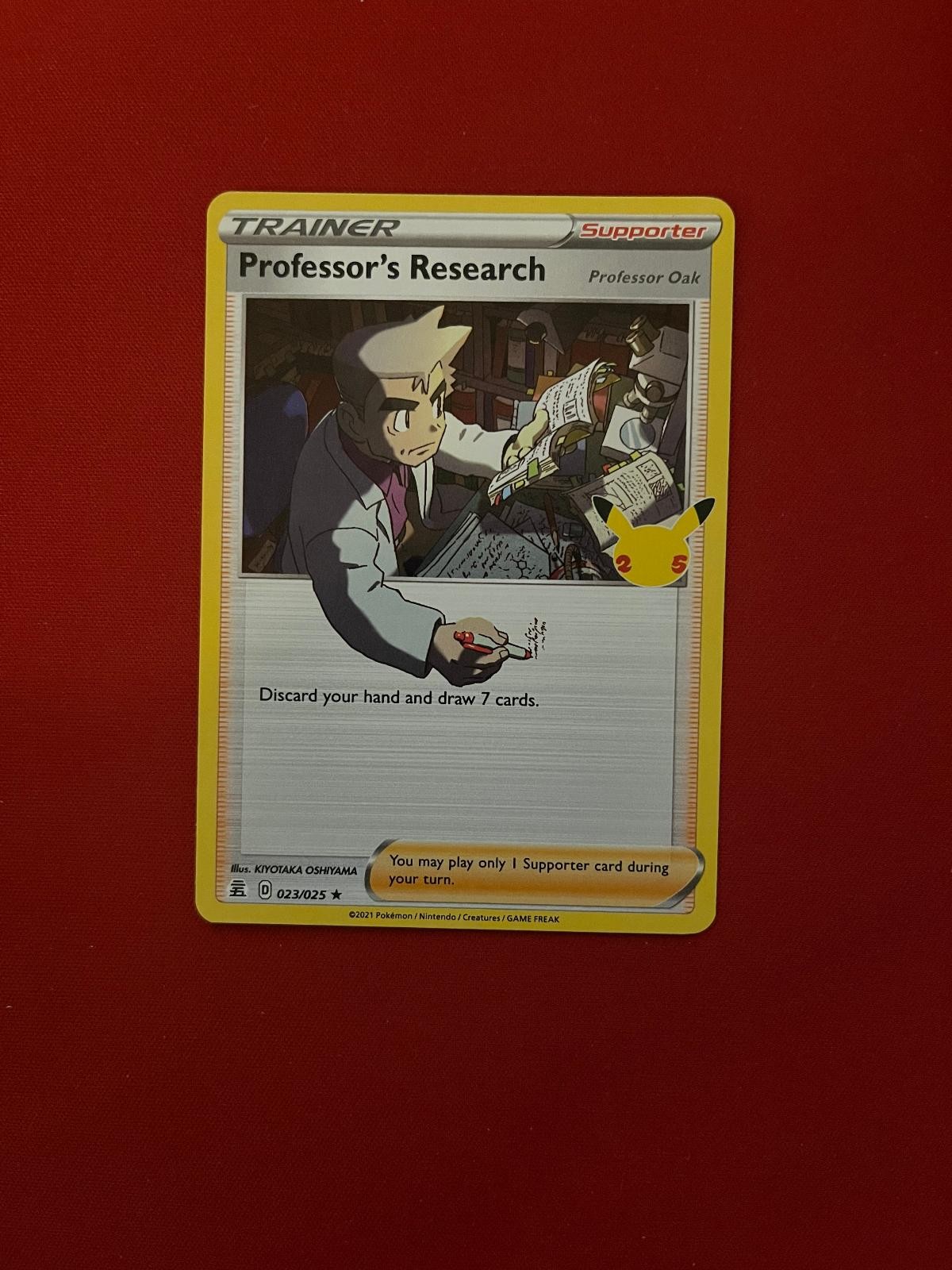 Professor’s Research (Professor Oak) 023/025 Holo Rare Celebrations Pokemon NM