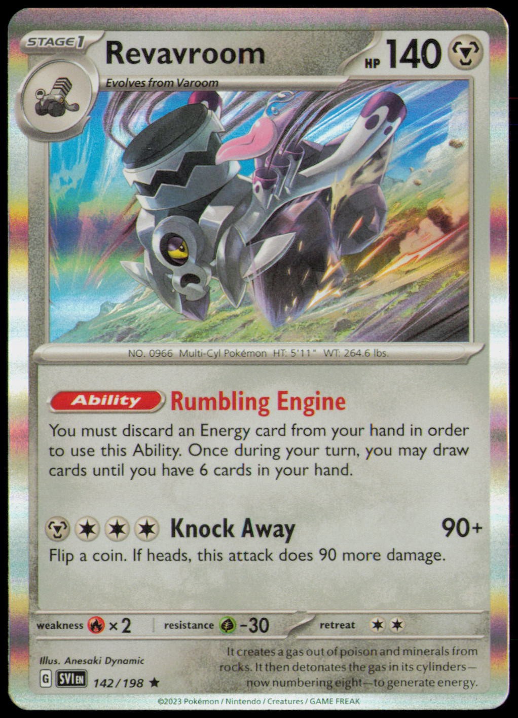 REVAVROOM 142/198 R SCARLET & VIOLET POKEMON REVERSE HOLO NM