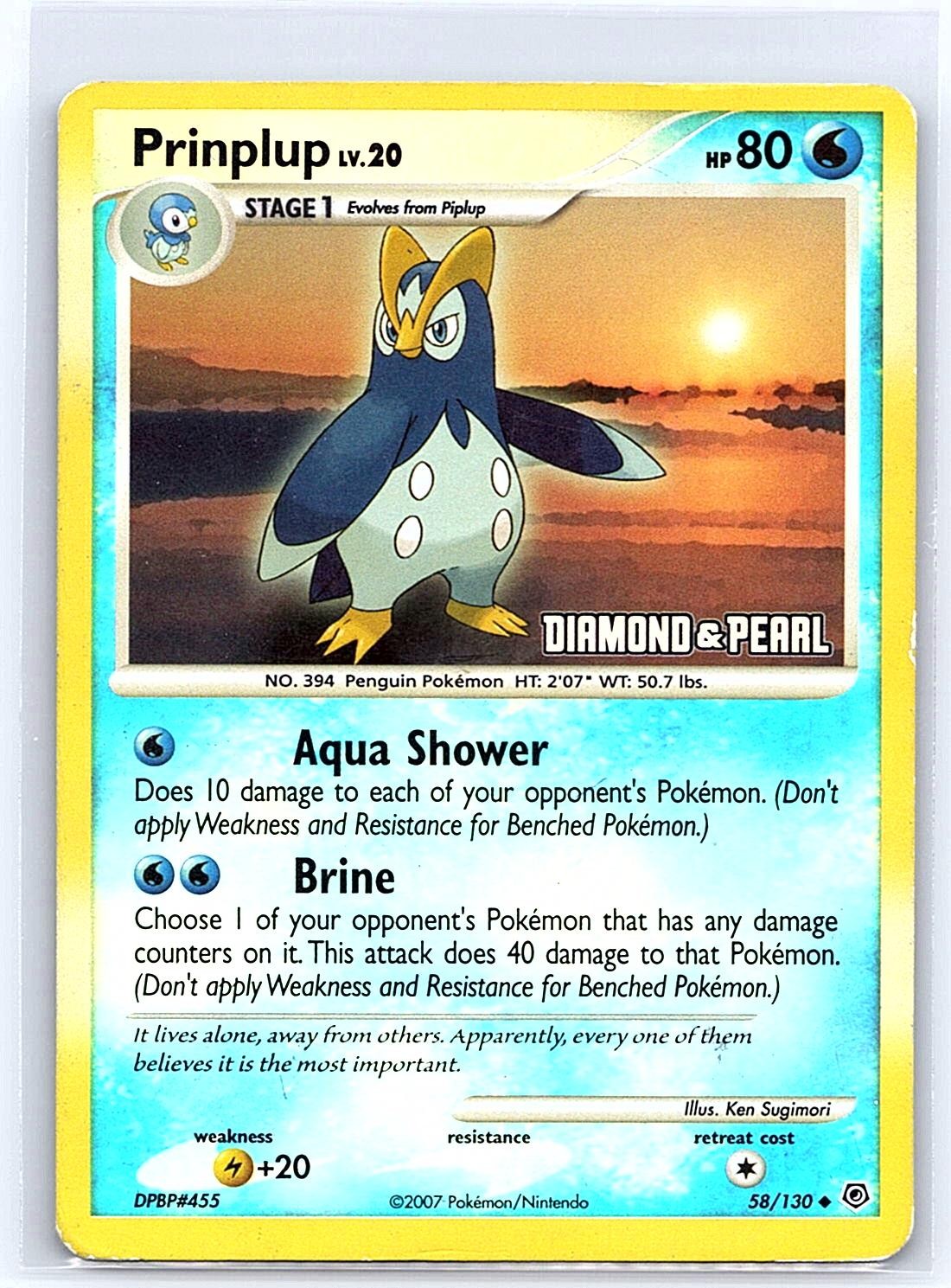 Prinplup Burger King Promos 058/130 Reverse Holo Stamped