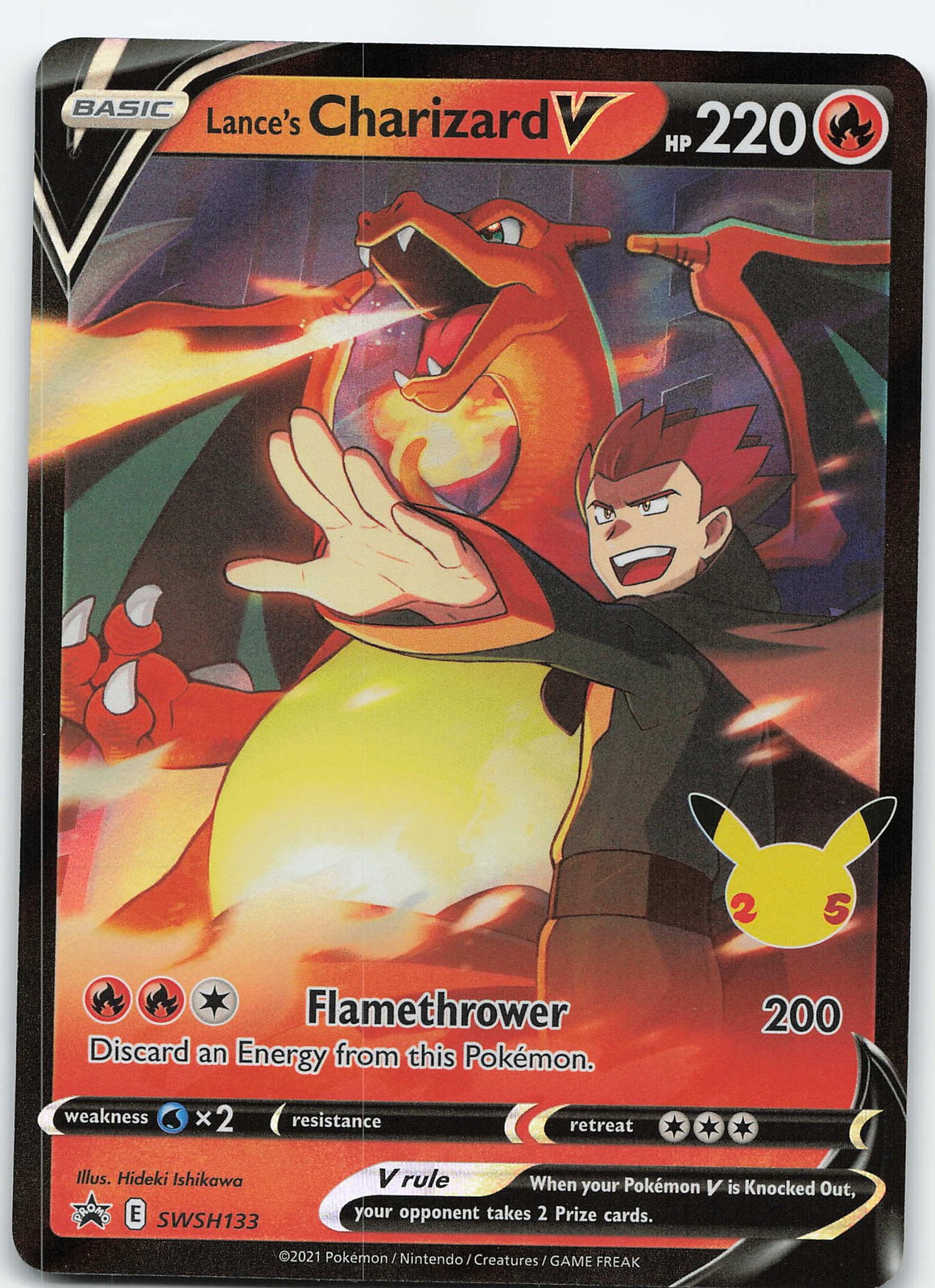 Lance’s Charizard V – SWSH133 Promo Holo Sword & Shield Promo NM Pokémon