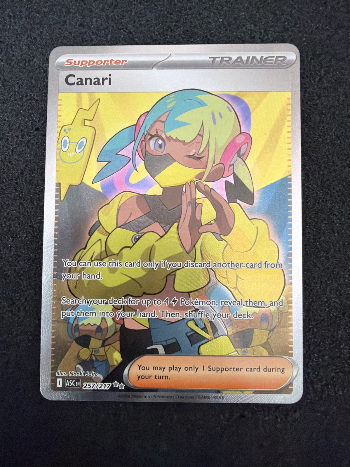 Canari 257/217 Ascended Heroes- Ultra Rare Full Art Holo- Pokemon TCG Near Mint