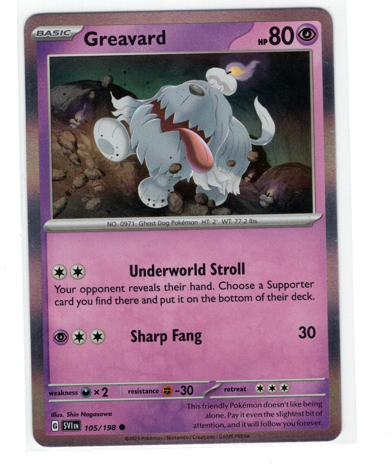 Pokemon Scarlet & Violet Mirage Holo Greavard – 105/198