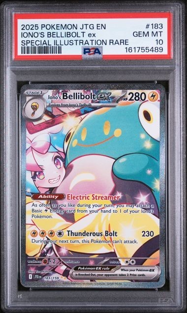 Pokemon Iono’s Bellibolt ex Journey Together SIR #183 PSA 10