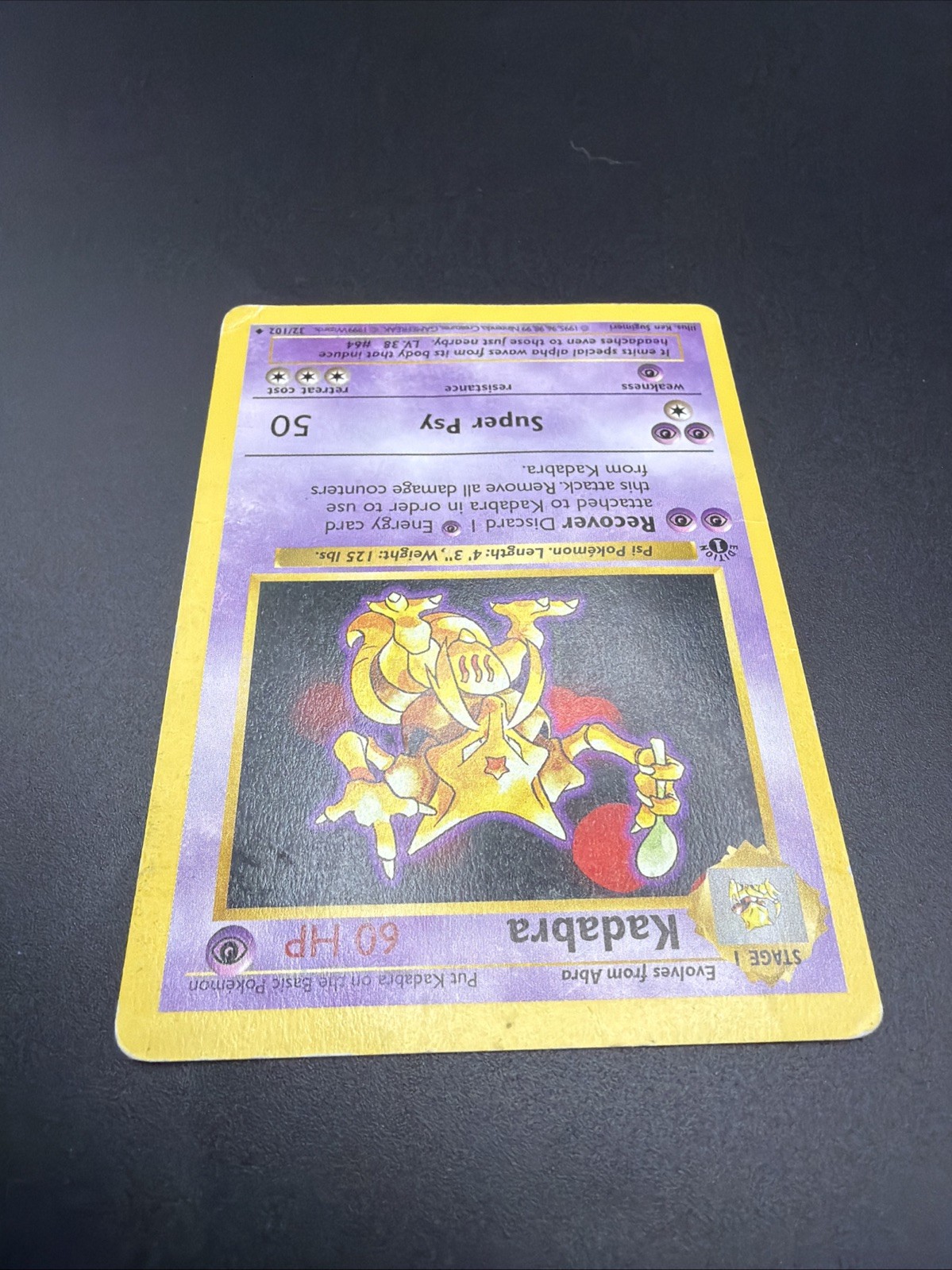 Kadabra – 1st Edition Shadowless – 32/102 Base Set – Pokémon TCG – 1999