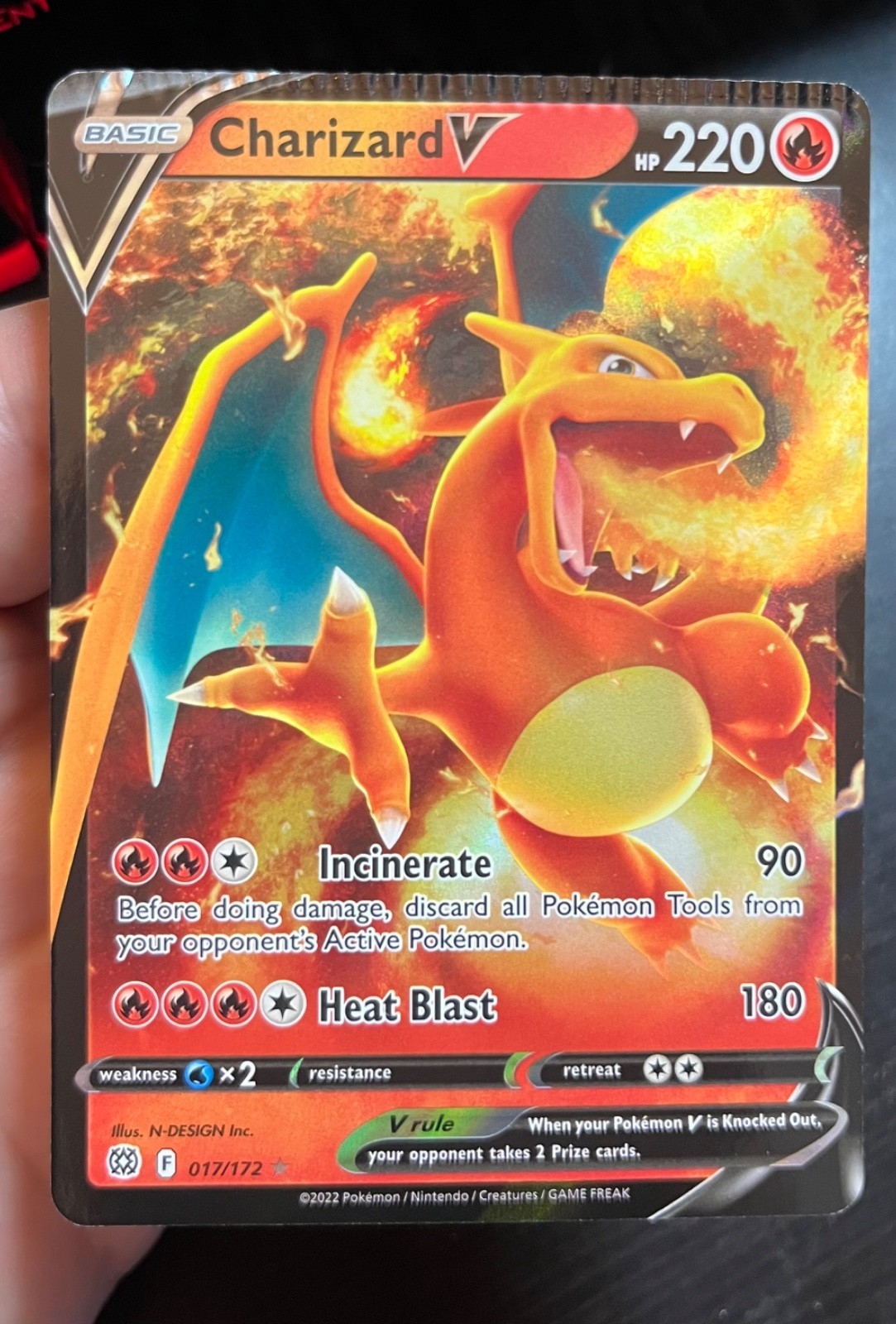 Charizard V Crimped Error! 17/172 Brilliant Stars Holo M-NM Condition!