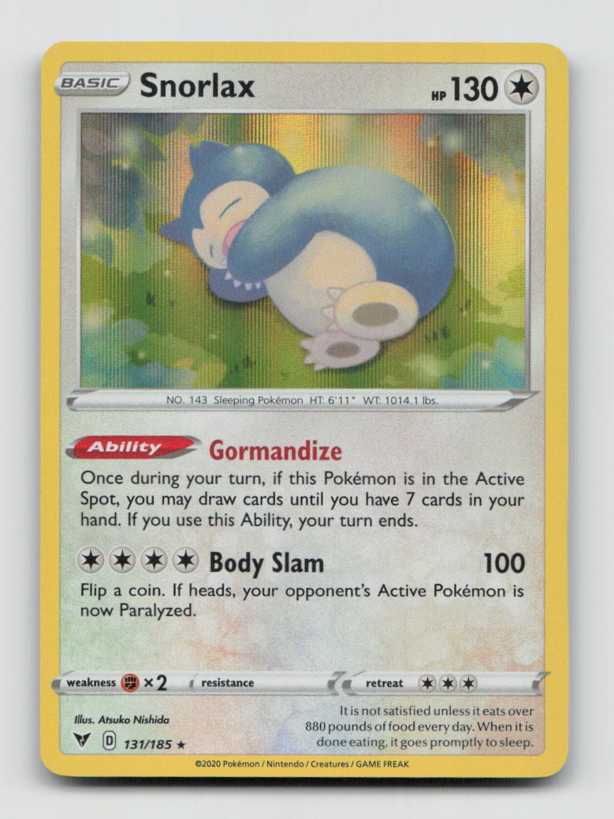 Snorlax 131/185 Rare VIV Vivid Voltage Holo Pokemon NM/M