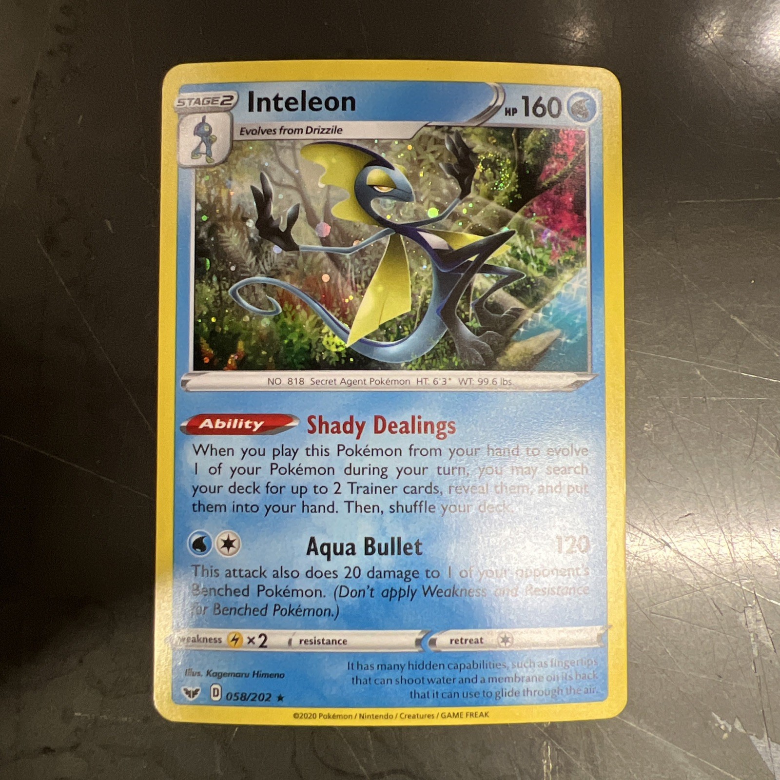 Pokemon TCG Inteleon 058/202 Sword & Shield Cosmos Holo Rare Promo LP