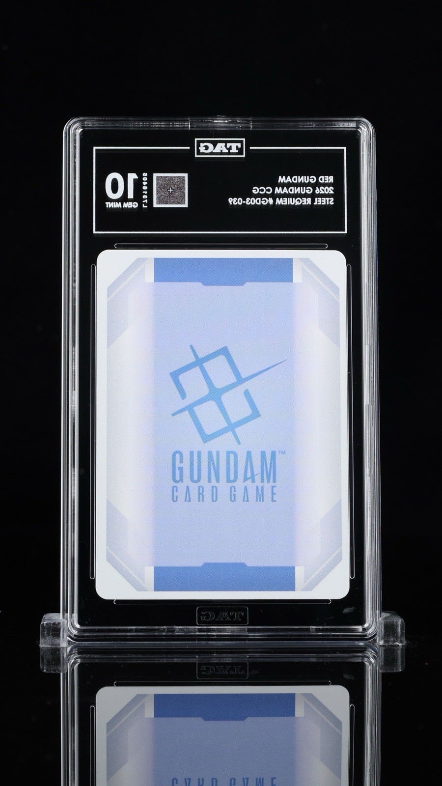 ‼️ RED GUNDAM CCG STEEL REQUIEM #GD03-039~ TAG GRADE 10~RANK #1~POP 1💨