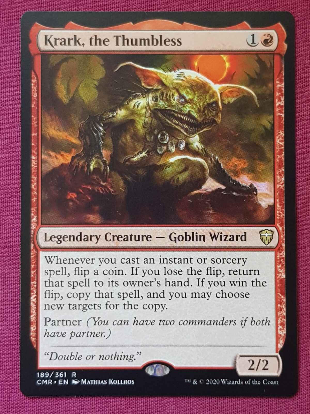 Magic The Gathering COMMANDER LEGENDS CMR KRARK THE THUMBLESS red card MTG