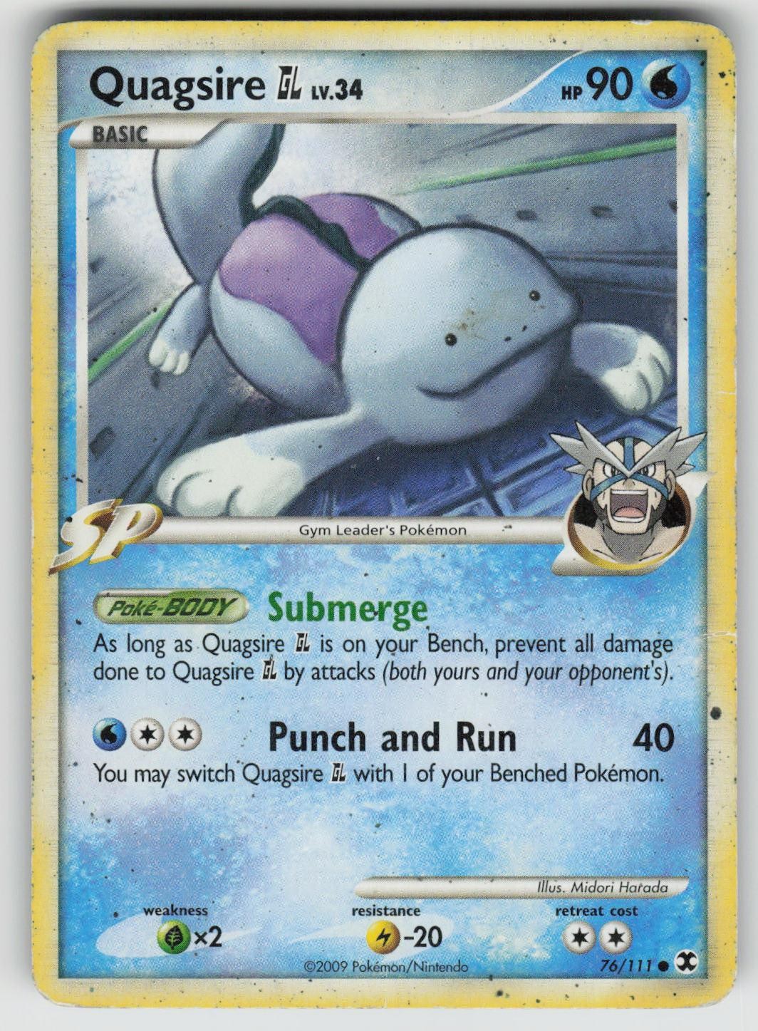 Quagsire GL 76/111 Common Rising Rivals Pokemon Damaged