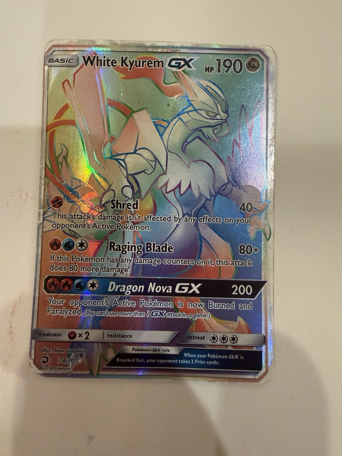 Pokémon White Kyurem GX 74/70