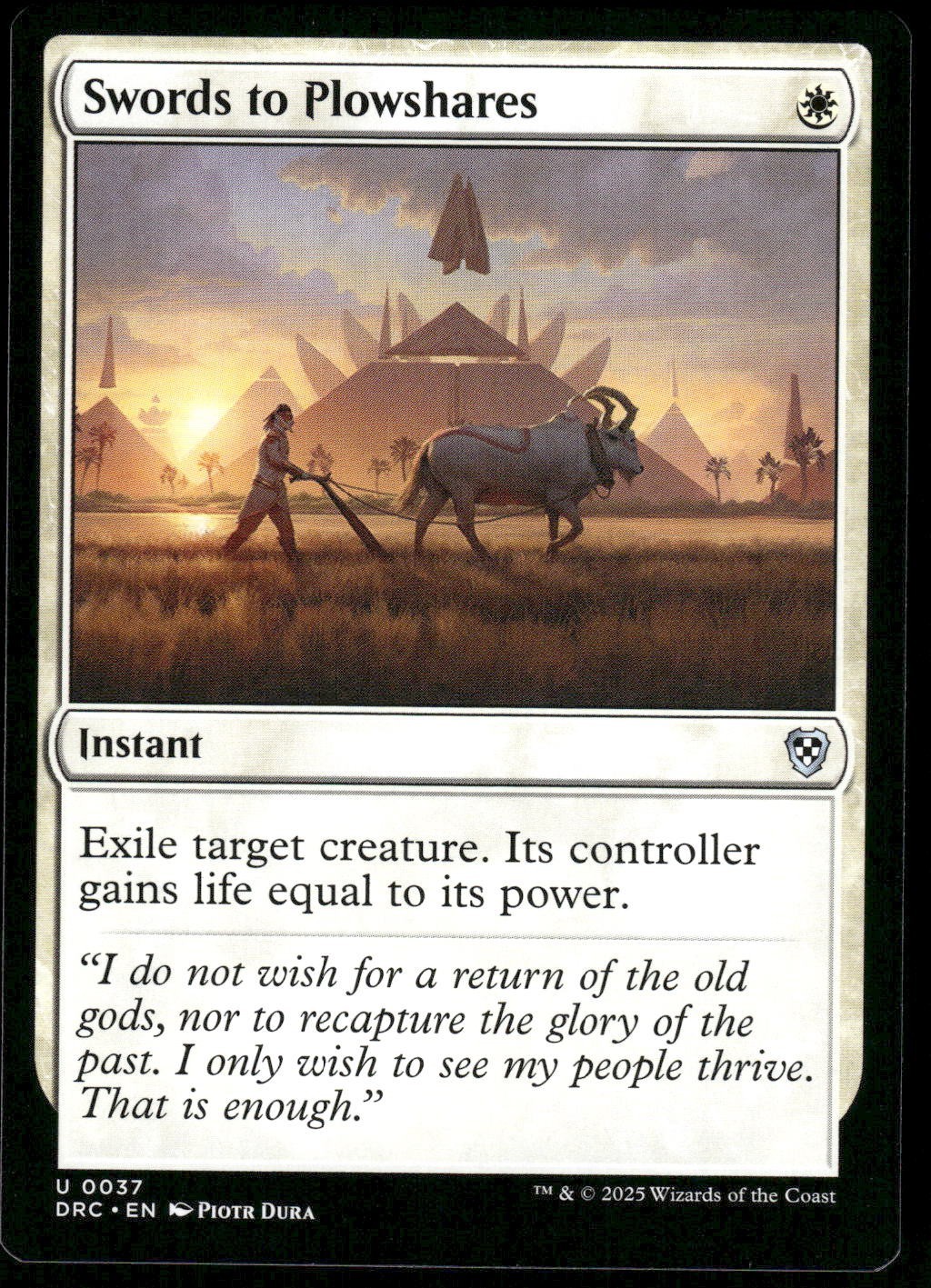 x1 Swords to Plowshares – Commander: Aetherdrift – NM – MTG