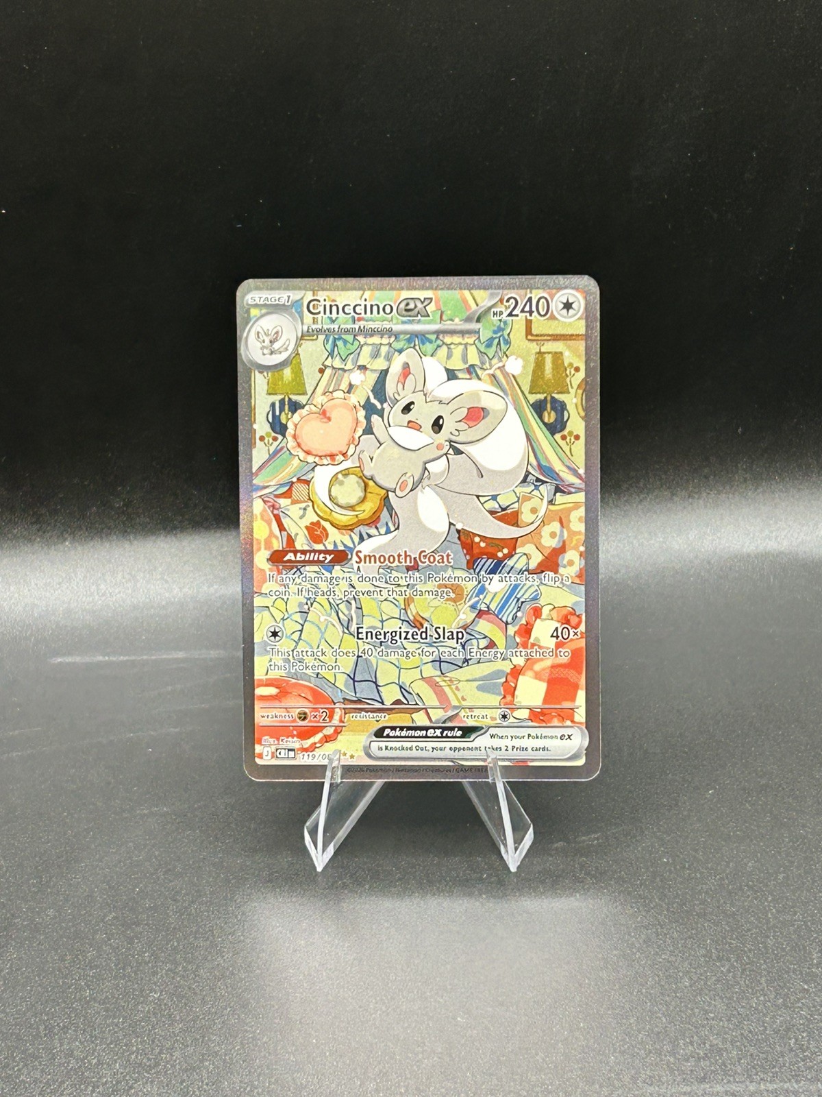 Cinccino EX Pokemon TCG Chaos Rising Full Art Ultra Rare Holo 119/086