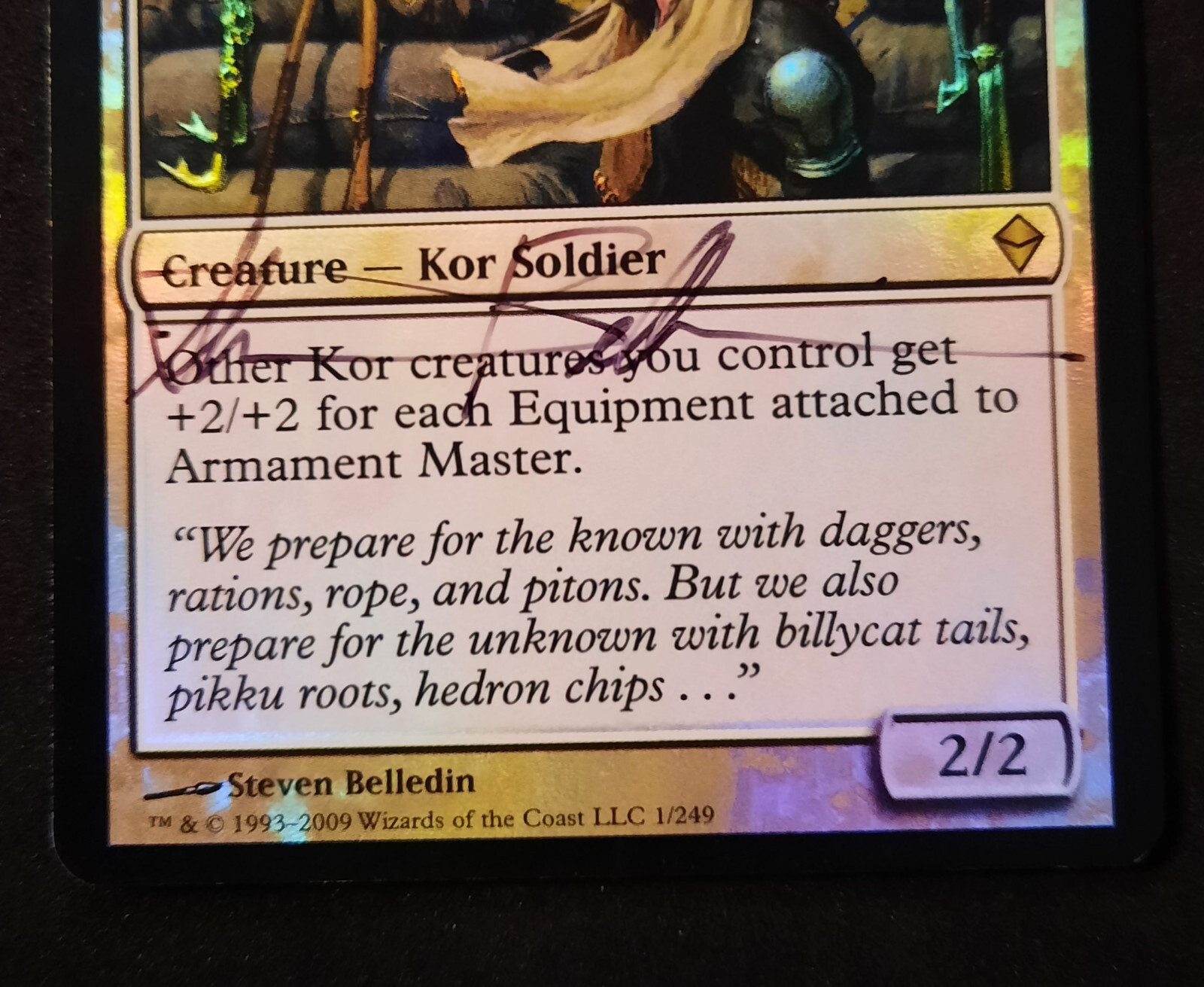 MTG FOIL Armament Master-Artist Signed (Steven Belledin) – Zendikar #1