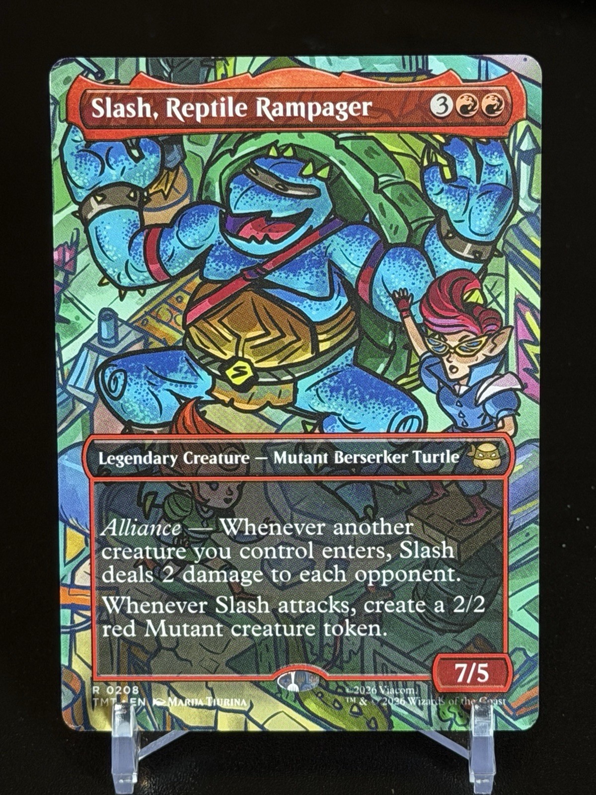 MTG Magic Teenage Mutant Ninja Turtles Slash Reptile Rampager Borderless 208 R