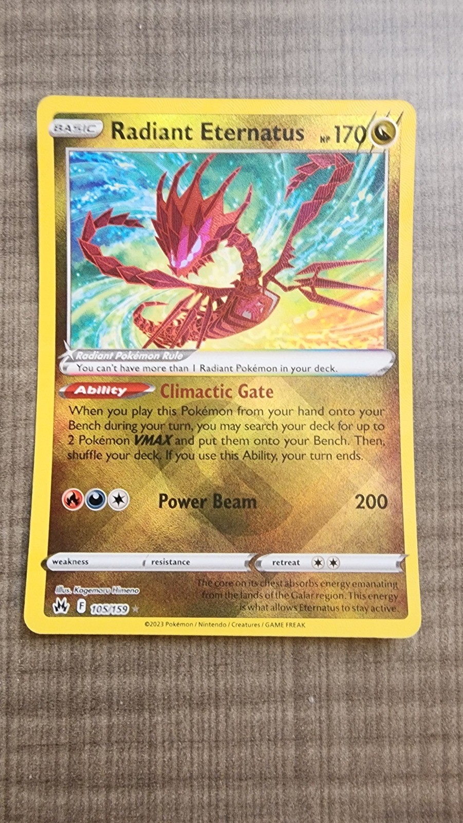 Radiant Eternatus Radiant Rare SWSH: Crown Zenith 105/159 NM Holo