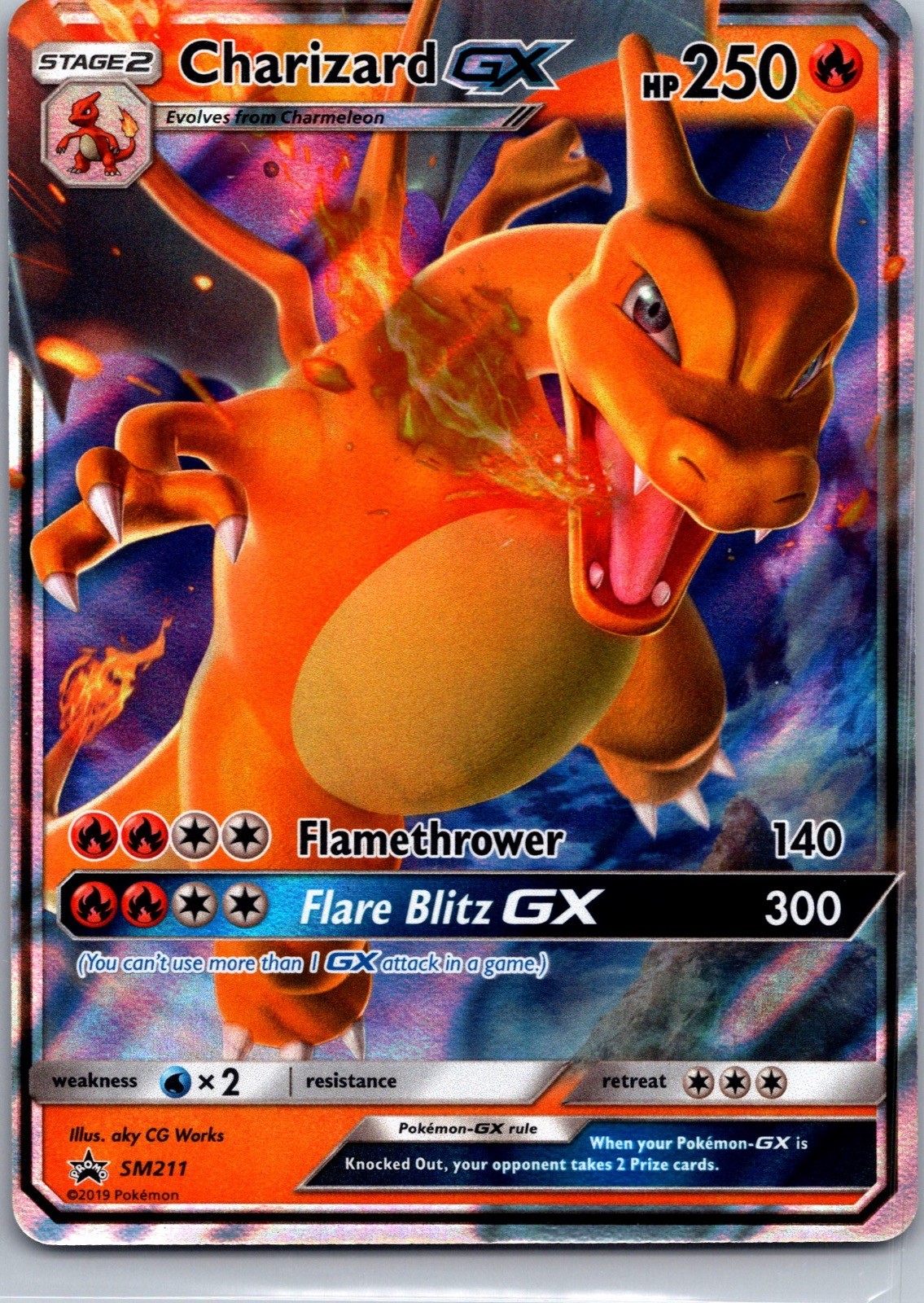 Charizard GX – SM211 Holo Promo Sun & Moon Promo Pokemon Near Mint