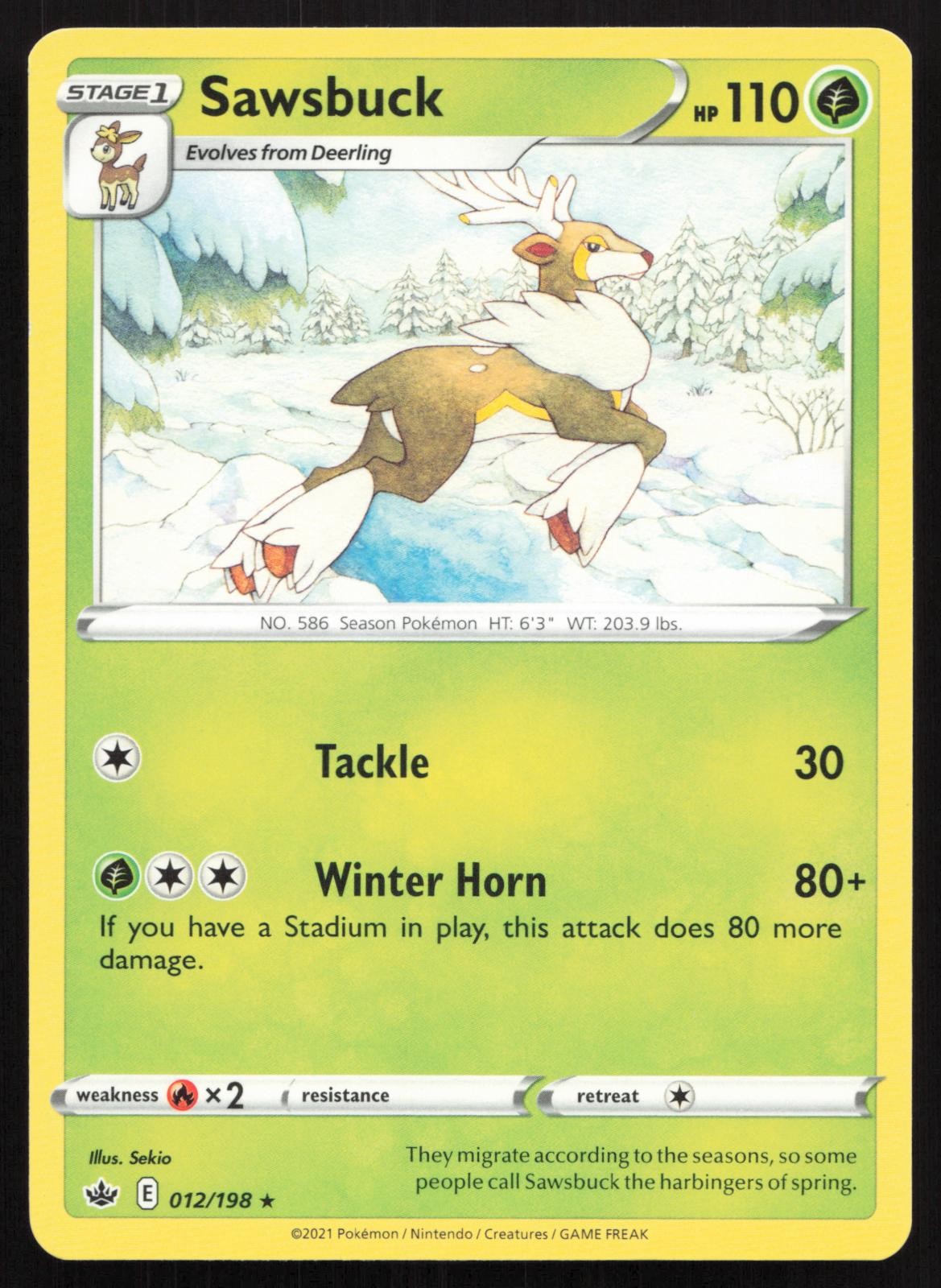 Sawsbuck 012/198 Rare Chilling Reign Pokemon LP