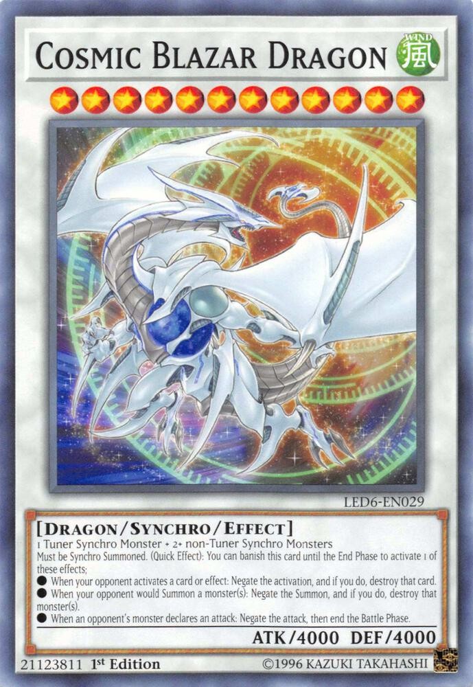 Yugioh Cosmic Blazar Dragon Unlimited Common LED6-EN029 NM