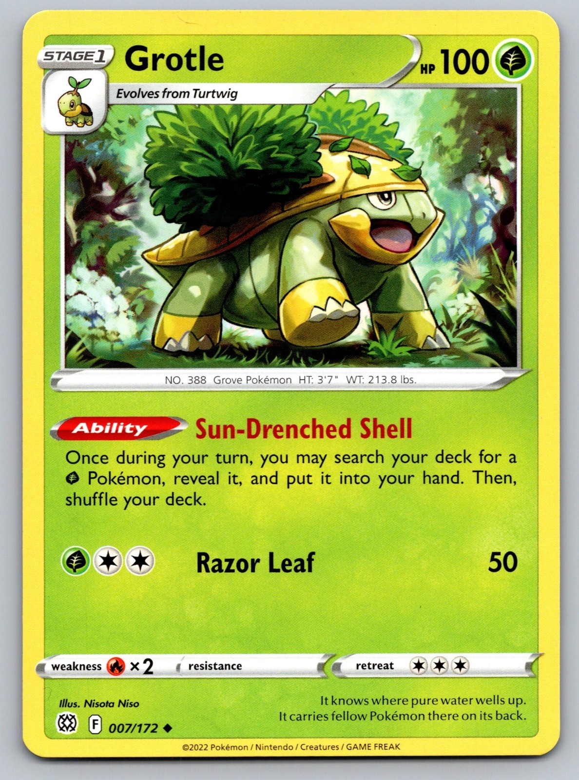 Grotle Uncommon SWSH09: Brilliant Stars 007/172 NM
