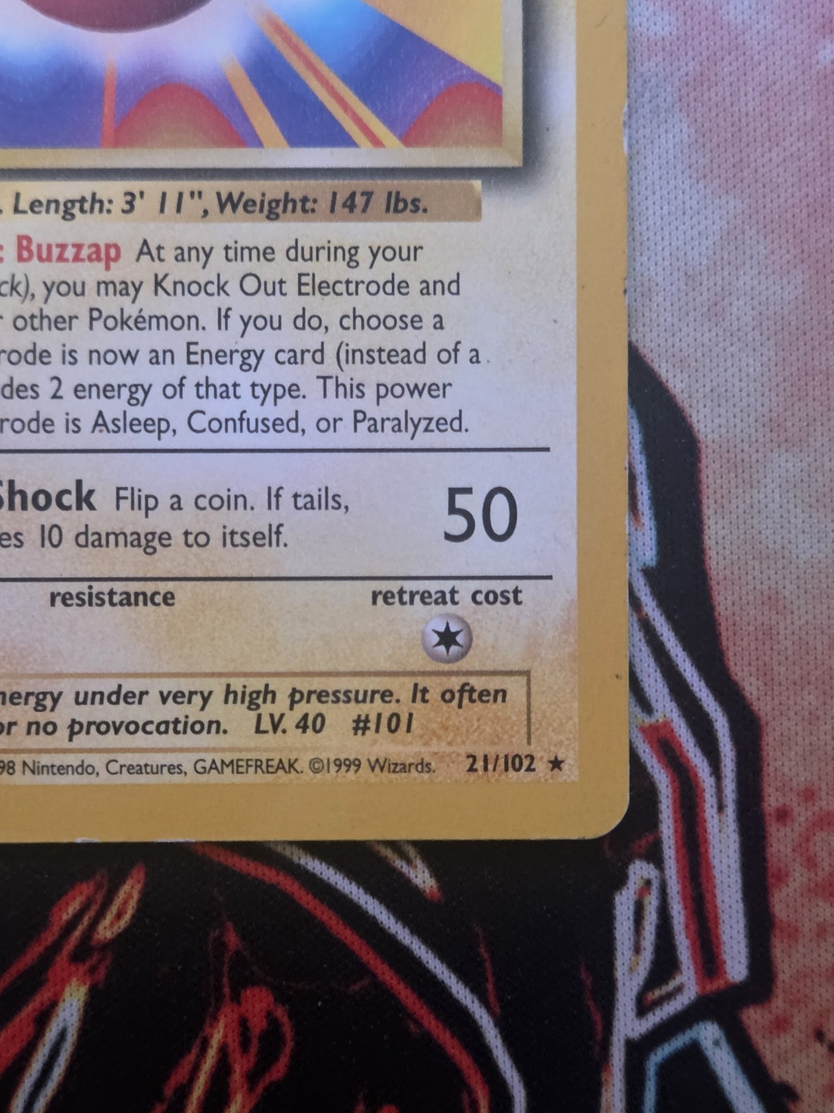 Pokemon TCG – Electrode 21/102 – Non Holo Rare – Base Set Unlimited Vintage 1999