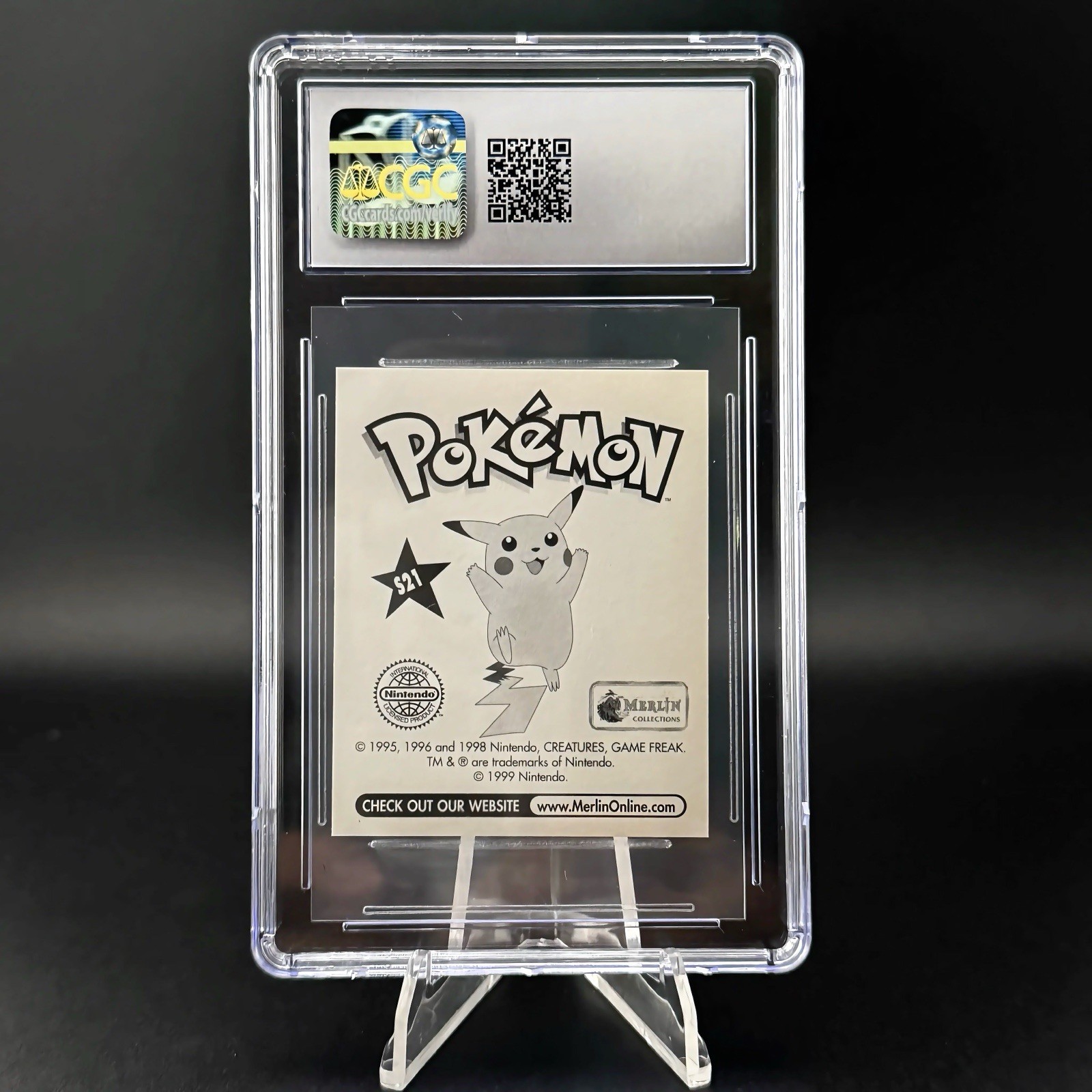 Pokémon 1998 Topps Merlin Series 1 S21 Eevee Prism Holo CGC 9.5 Mint+ CUTE