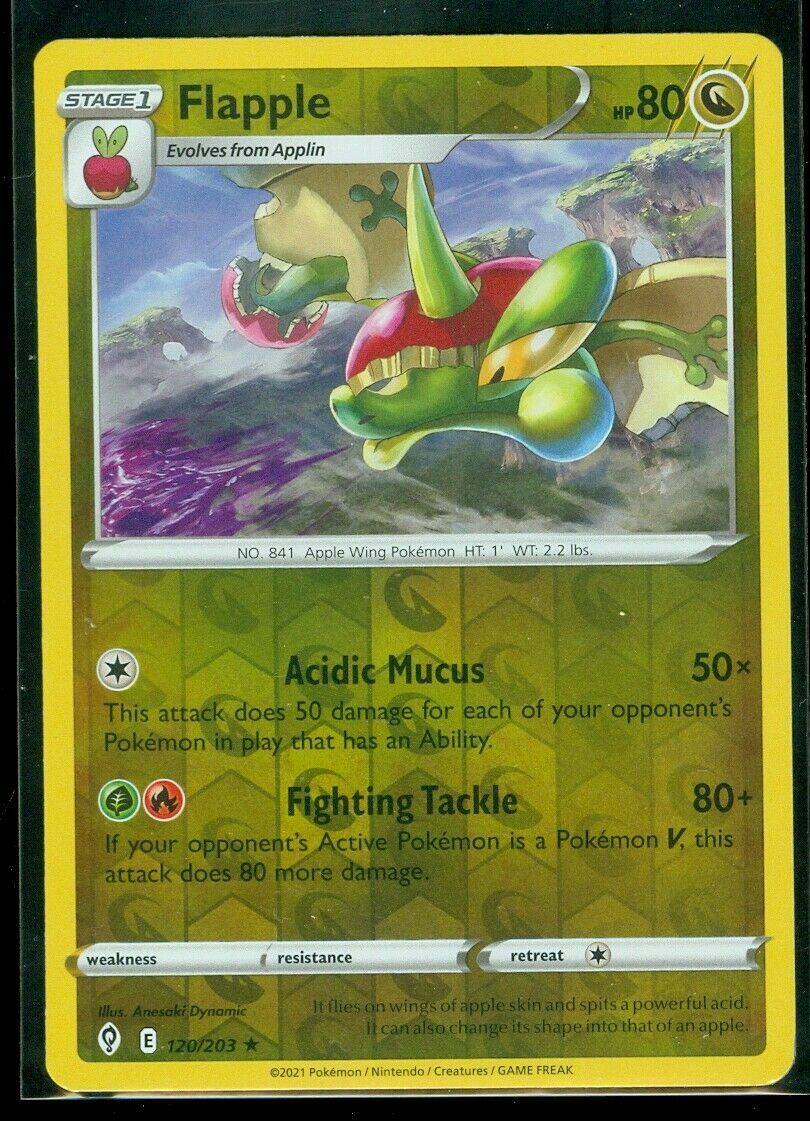 Pokemon – FLAPPLE 120/203 – Reverse Holo Rare – Evolving Skies – New