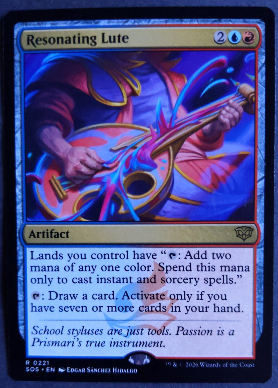 MTG Resonating Lute | Secrets of Strixhaven | NM | Multi-Color | Rare Artifact |