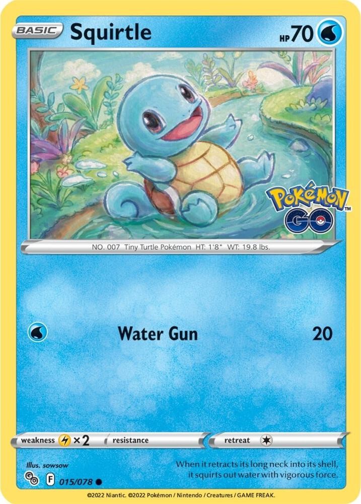 Squirtle #015/078 Pokemon Go Common Pokemon TCG NM