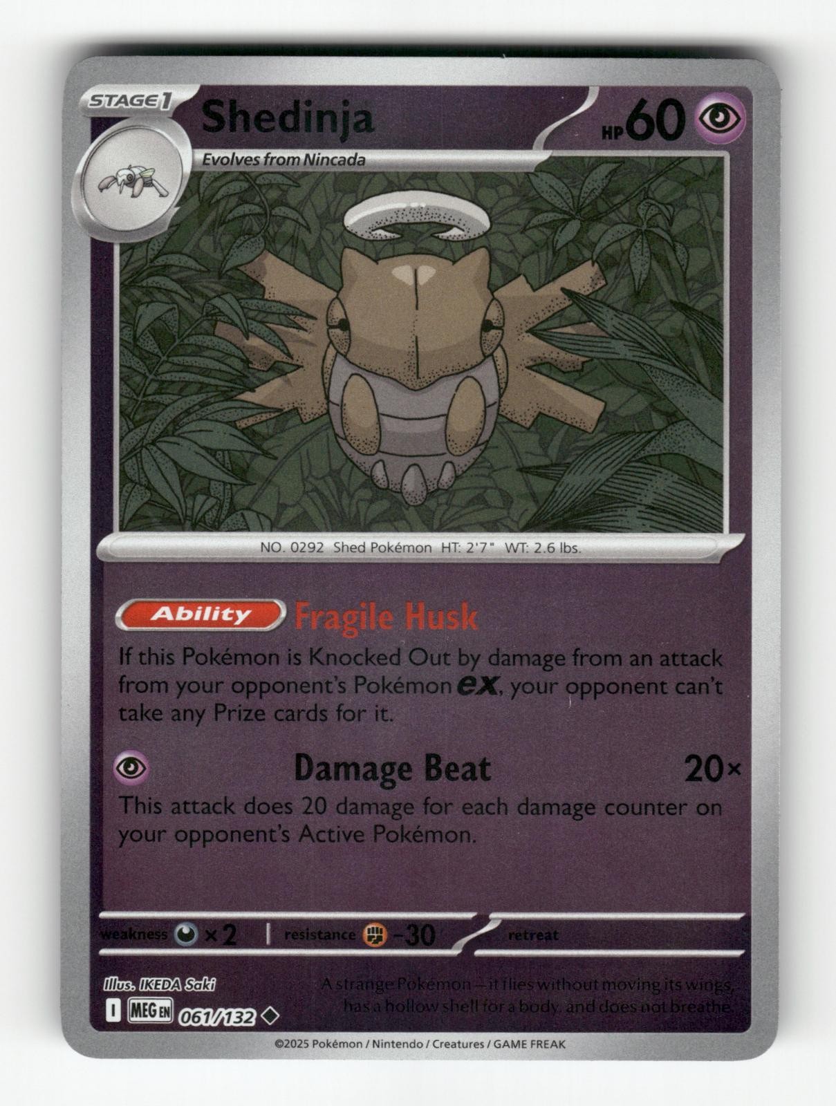Shedinja 061/132 Uncommon Mega Evolution Pokemon Reverse Holo NM IKEDA Saki