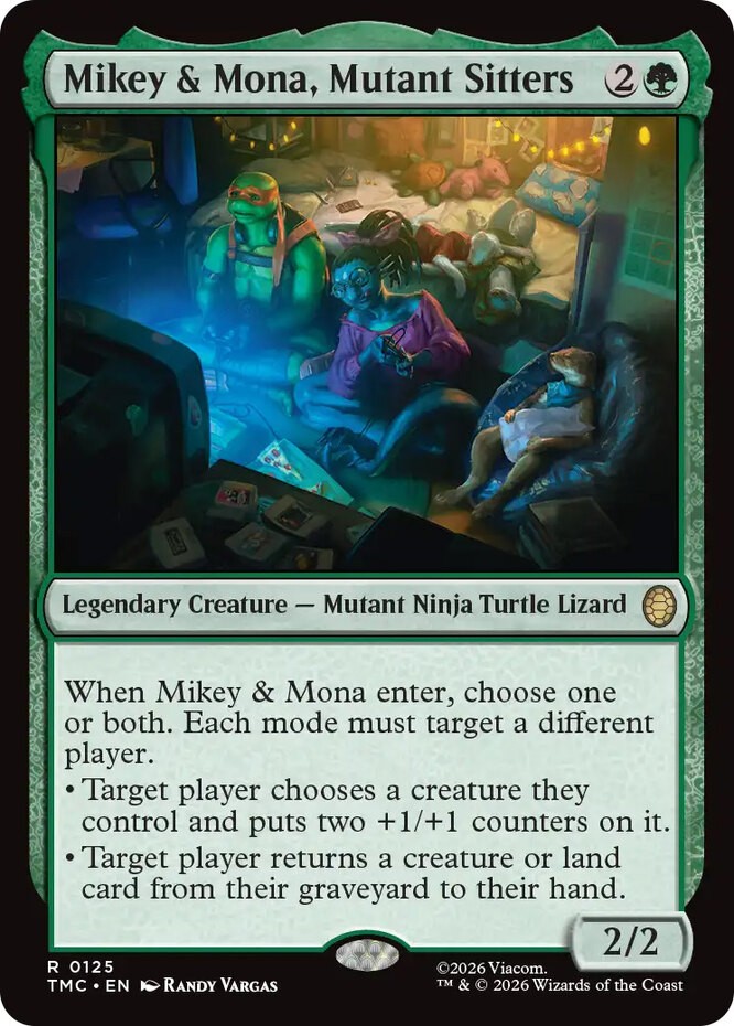 MTG Mikey & Mona, Mutant Sitters, NM-Mint, English Commander: Teenage Mutant Nin