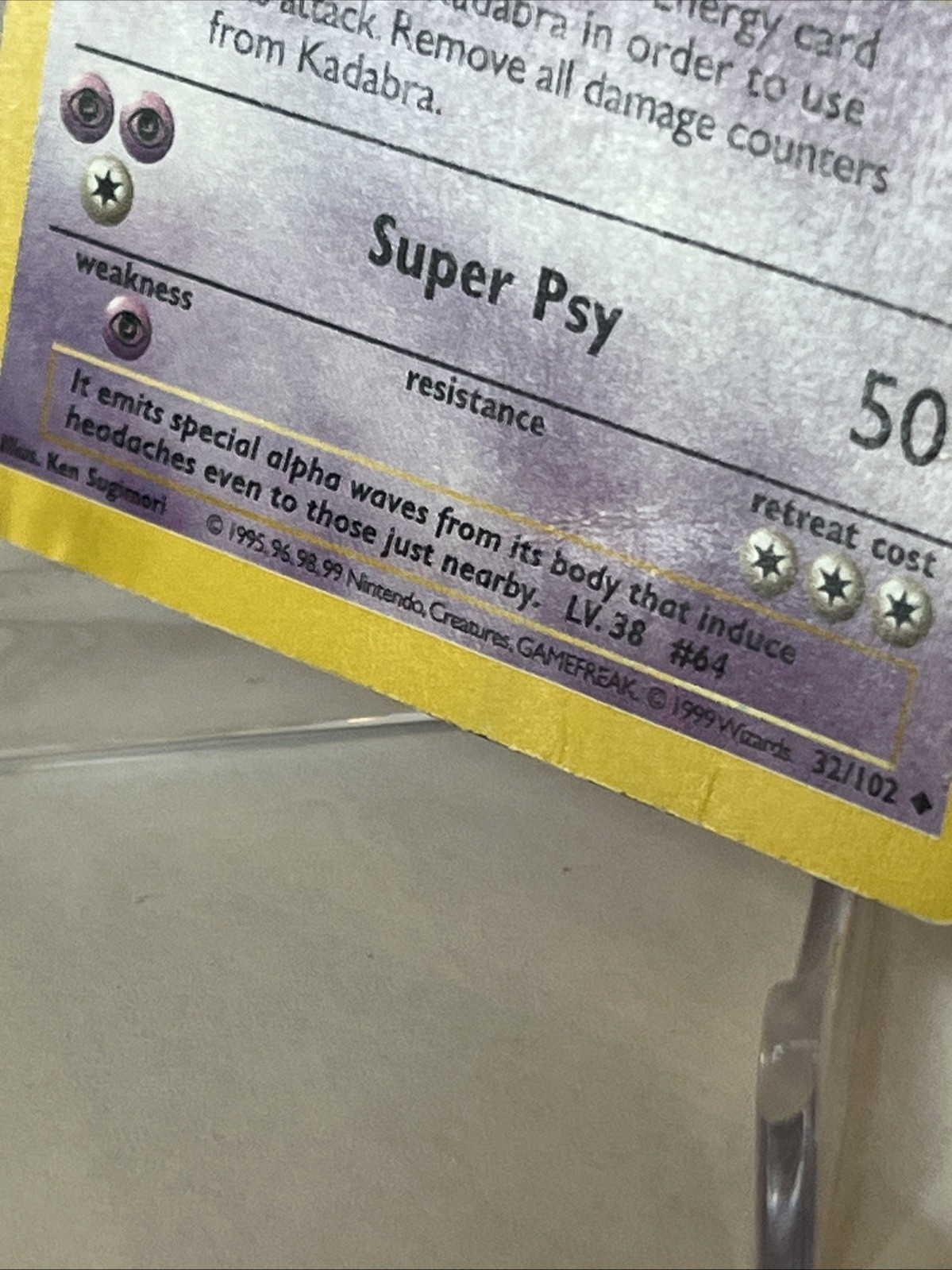 Kadabra Unlimited Uncommon Base Set Shadowless 032/102 HP