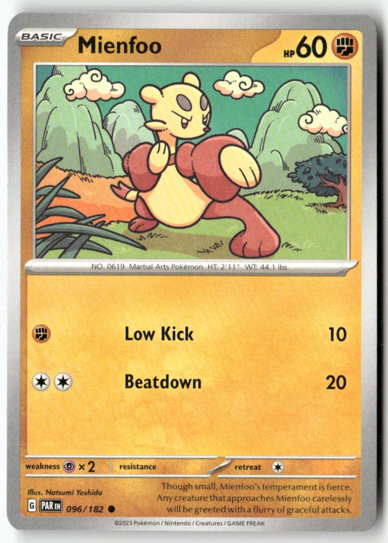 Mienfoo 096/182 Paradox Rift Common Pokemon Natsumi Yoshida