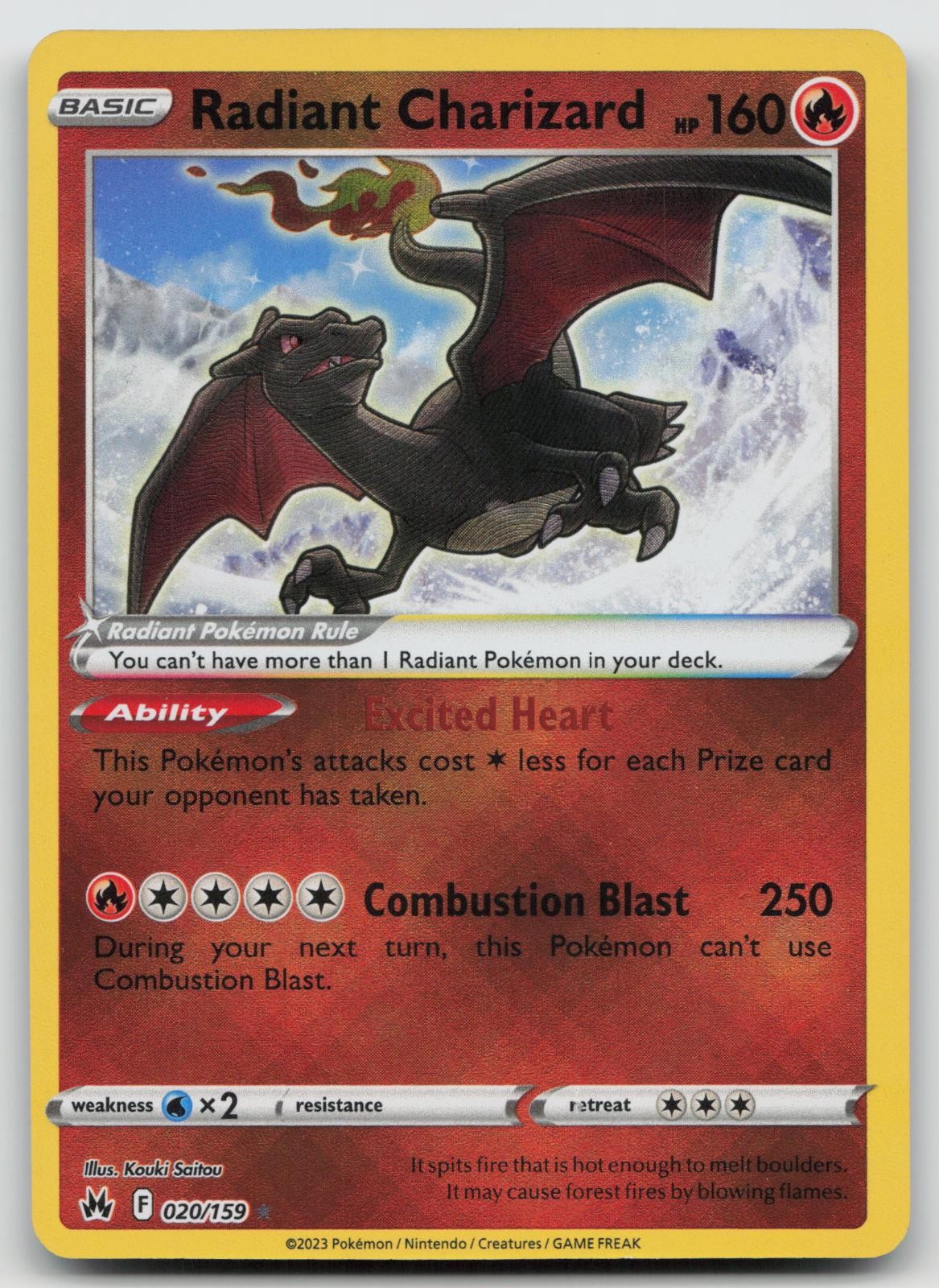 Radiant Charizard 020/159 Radiant Rare Crown Zenith Pokemon Holo Lightly Played